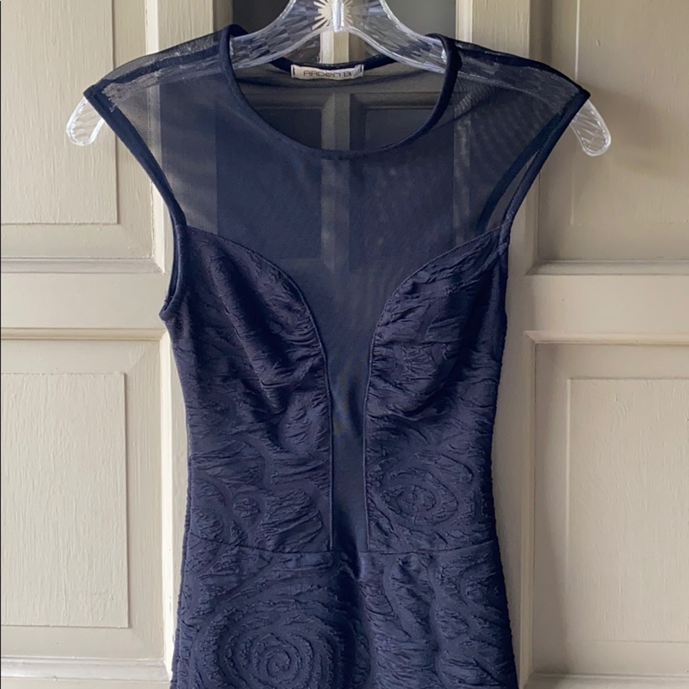 Arden B black bodycon dress with mesh size XS